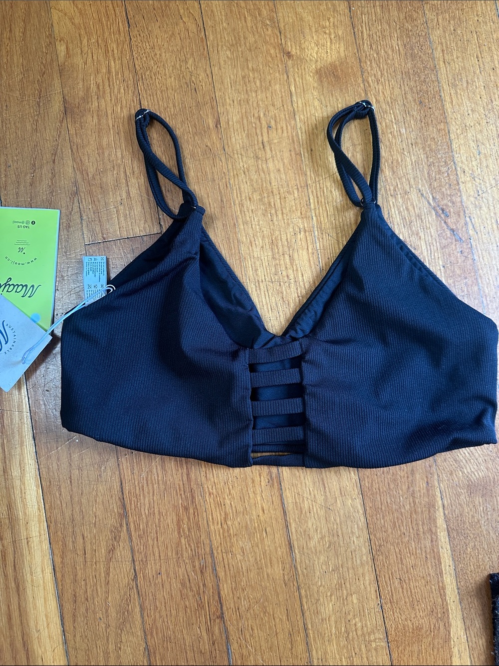 Maaji Black swimwear top, multi wear bikini top size medium